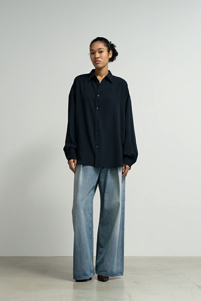 Graphpaper(グラフペーパー) Satin Oversized Regular Collar Shirts サテンオーバーサイズレギュラーカラーシャツ GL261-50077B