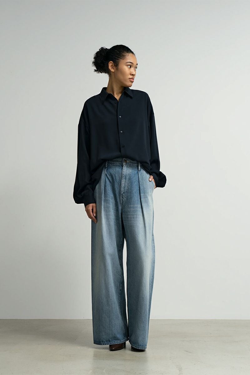 Graphpaper(グラフペーパー) Satin Oversized Regular Collar Shirts サテンオーバーサイズレギュラーカラーシャツ GL261-50077B