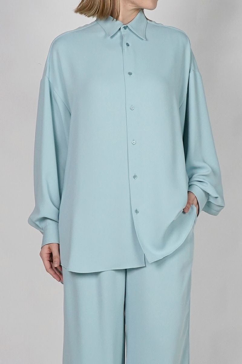 Graphpaper(グラフペーパー) Satin Oversized Regular Collar Shirts サテンオーバーサイズレギュラーカラーシャツ GL261-50077C