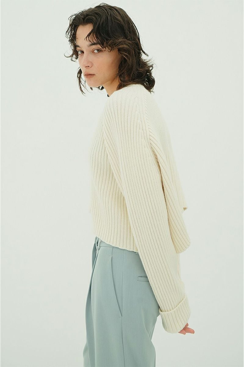 CLANE(クラネ) | CLANE(クラネ) ASYMMETRY WIDE SHORT KNIT TOPS