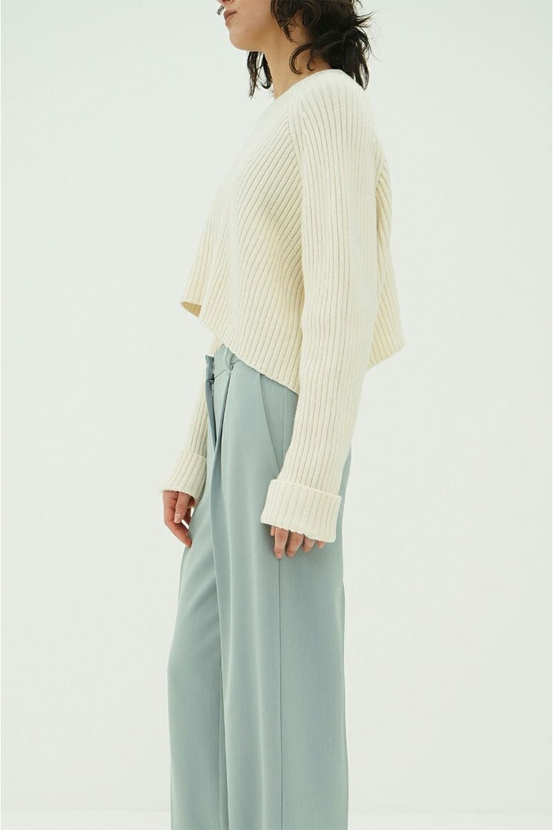 CLANE(クラネ) | CLANE(クラネ) ASYMMETRY WIDE SHORT KNIT TOPS