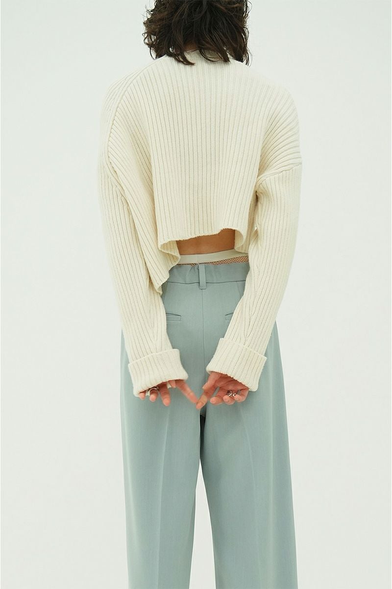 CLANE(クラネ) | CLANE(クラネ) ASYMMETRY WIDE SHORT KNIT TOPS