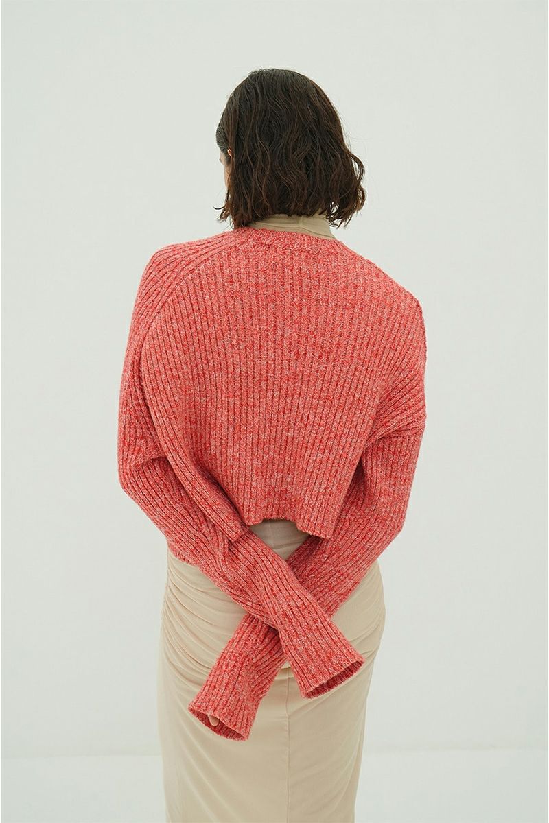 CLANE(クラネ) ASYMMETRY WIDE SHORT KNIT TOPS アシンメトリーワイドショートニットトップス 10106-2023