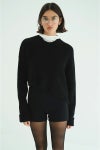 CLANE(クラネ) ASYMMETRY WIDE SHORT KNIT TOPS アシンメトリーワイドショートニットトップス 10106-2023