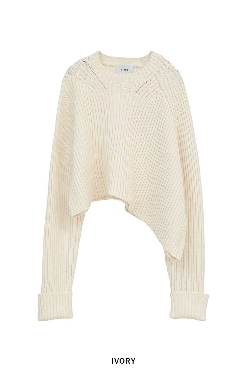 CLANE 今季人気 ニット ホワイト クラネ VERY oggi CLANE（クラネ） ニット セーター 「CLANE/クラネ」BULKY RIB HAND