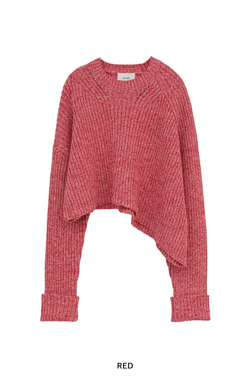 CLANE(クラネ) | CLANE(クラネ) ASYMMETRY WIDE SHORT KNIT TOPS