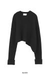 CLANE(クラネ) ASYMMETRY WIDE SHORT KNIT TOPS アシンメトリーワイドショートニットトップス 10106-2023