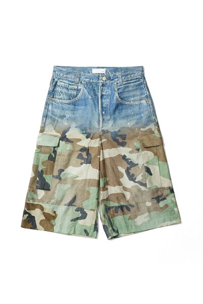 TOLQ(トルク) Gradation Printed Denim Pants×Cargo Shorts グラデーションプリント デニムパンツカーゴショーツ 26-1301 