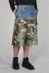 TOLQ(トルク) Gradation Printed Denim Pants×Cargo Shorts グラデーションプリント デニムパンツカーゴショーツ 26-1301 
