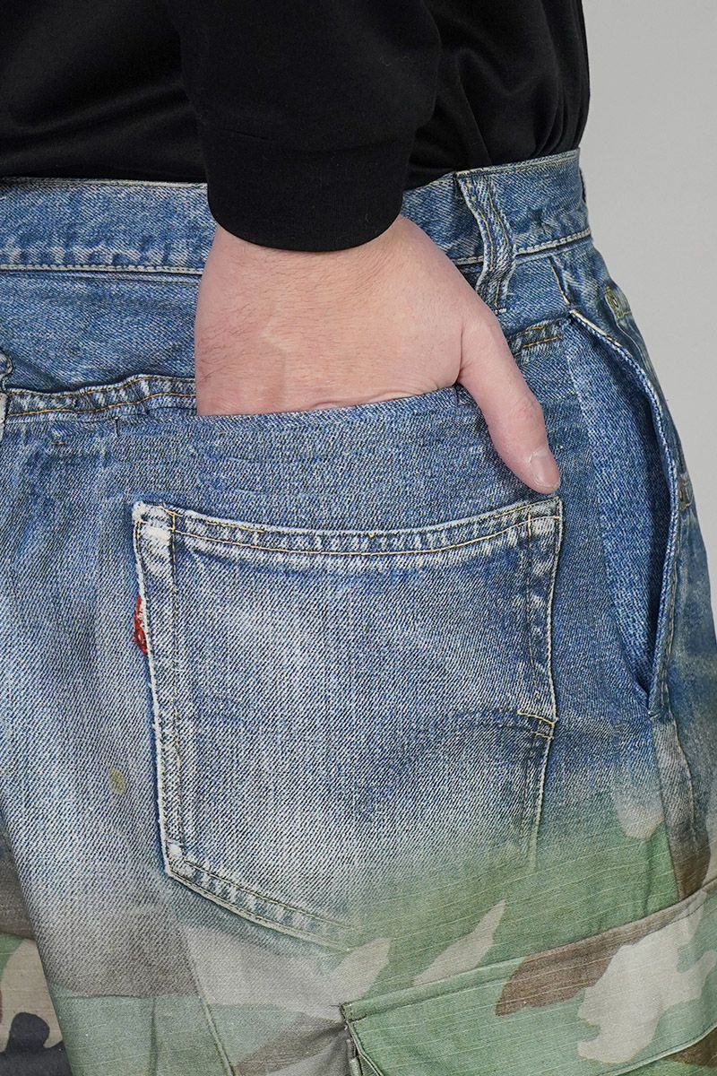TOLQ(トルク) Gradation Printed Denim Pants×Cargo Shorts グラデーションプリント デニムパンツカーゴショーツ 26-1301 