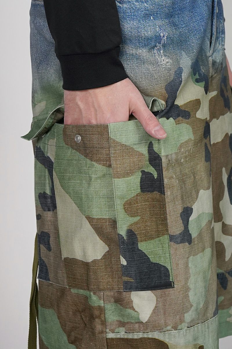 TOLQ(トルク) Gradation Printed Denim Pants×Cargo Shorts グラデーションプリント デニムパンツカーゴショーツ 26-1301 