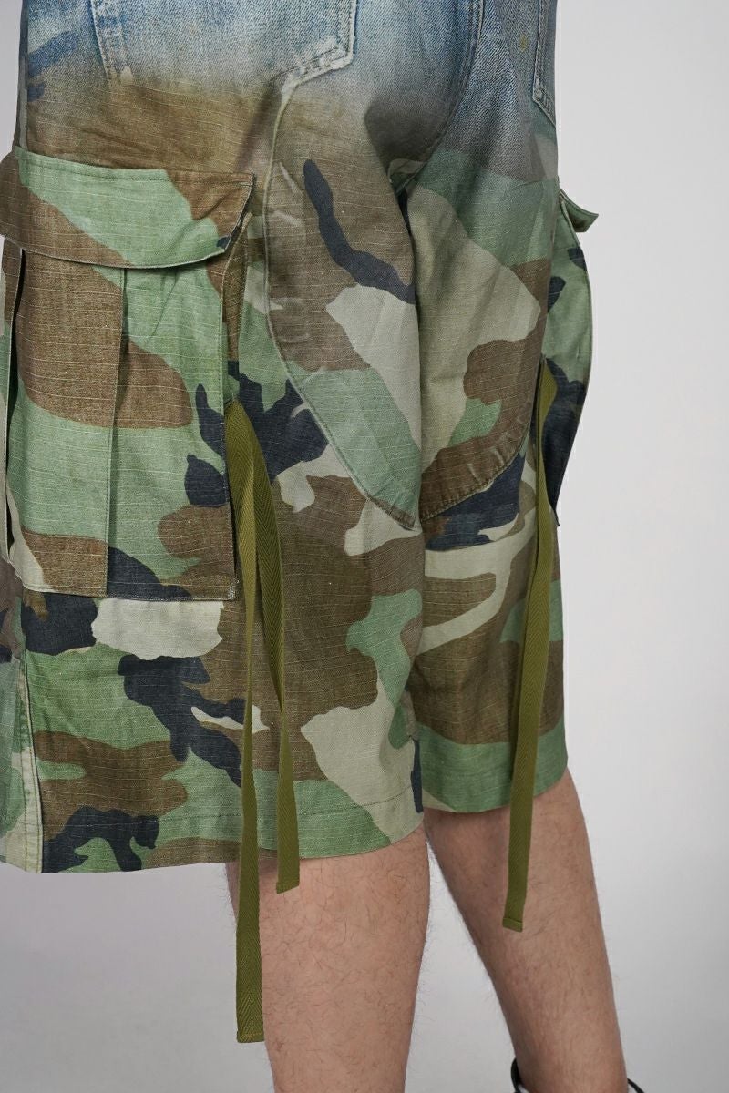 TOLQ(トルク) Gradation Printed Denim Pants×Cargo Shorts グラデーションプリント デニムパンツカーゴショーツ 26-1301 