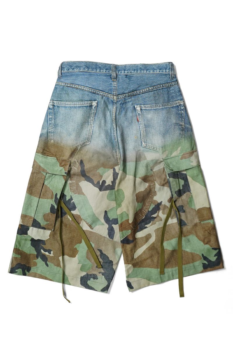 TOLQ(トルク) Gradation Printed Denim Pants×Cargo Shorts グラデーションプリント デニムパンツカーゴショーツ 26-1301 