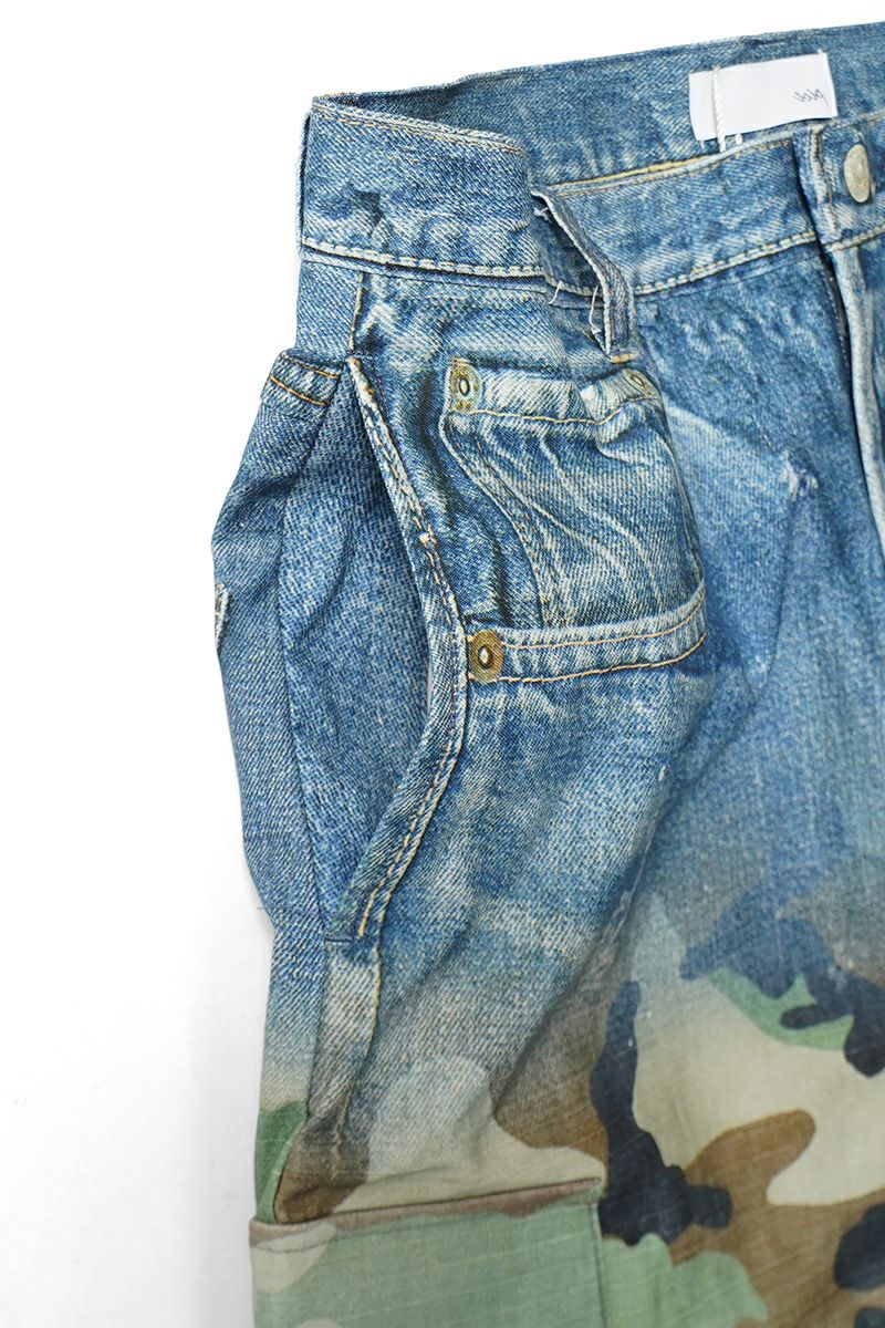 TOLQ(トルク) Gradation Printed Denim Pants×Cargo Shorts グラデーションプリント デニムパンツカーゴショーツ 26-1301 