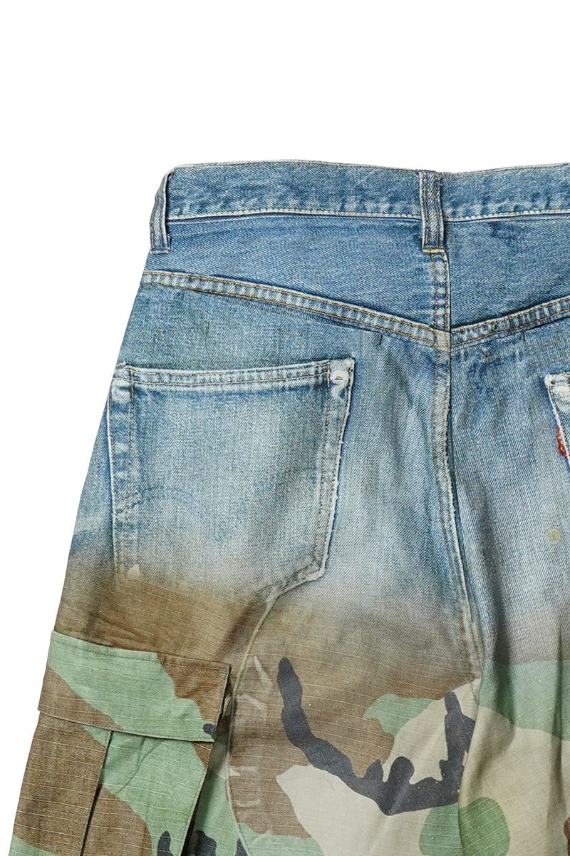 TOLQ(トルク) Gradation Printed Denim Pants×Cargo Shorts グラデーションプリント デニムパンツカーゴショーツ 26-1301 