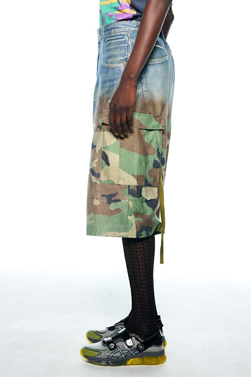 TOLQ(トルク) Gradation Printed Denim Pants×Cargo Shorts グラデーションプリント デニムパンツカーゴショーツ 26-1301 