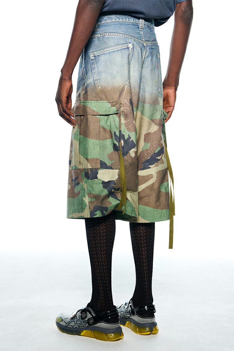 TOLQ(トルク) Gradation Printed Denim Pants×Cargo Shorts グラデーションプリント デニムパンツカーゴショーツ 26-1301 