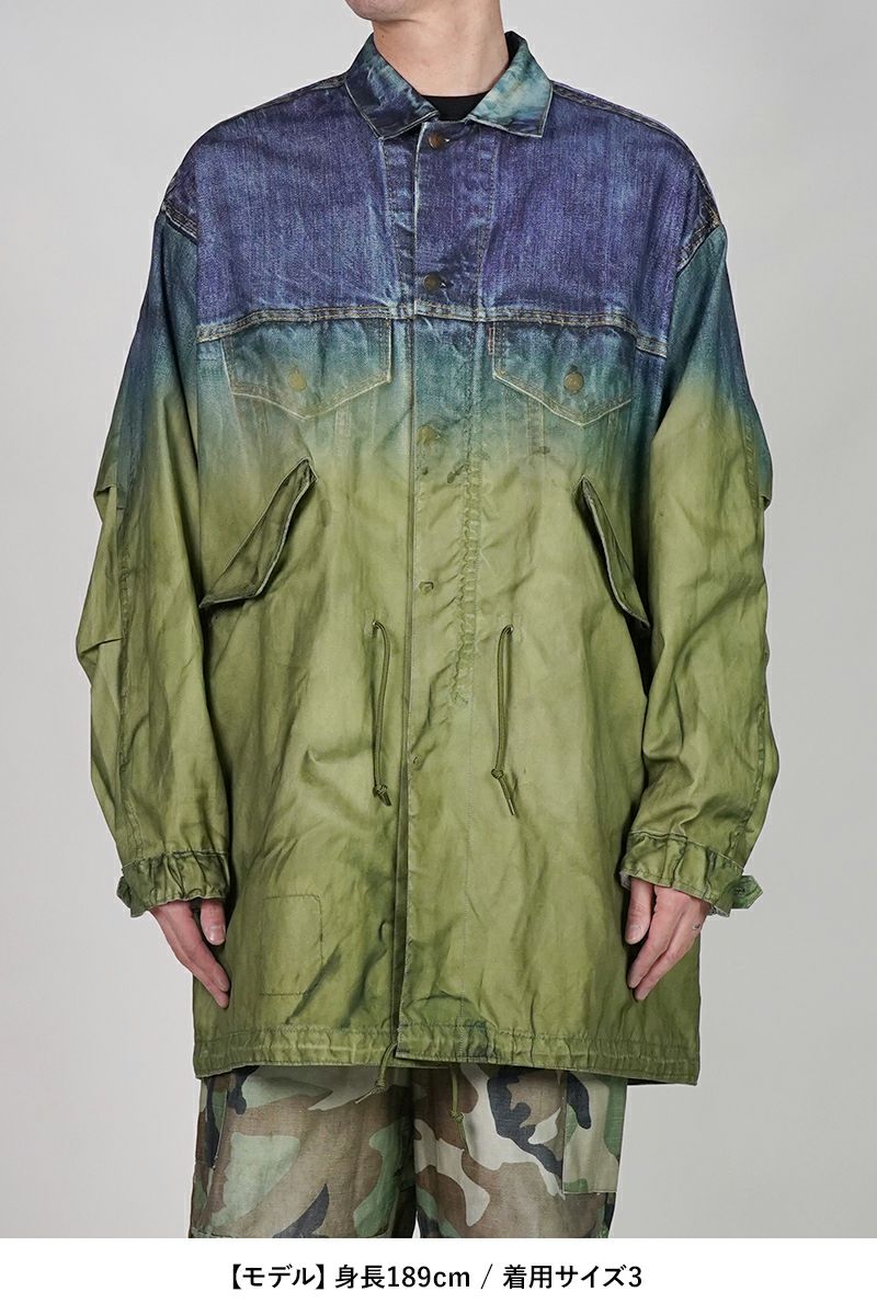  TOLQ(トルク) Gradation Printed Denim Jacket×Mod Coat グラデーションプリントデニムジャケットモッズコード 26-1101