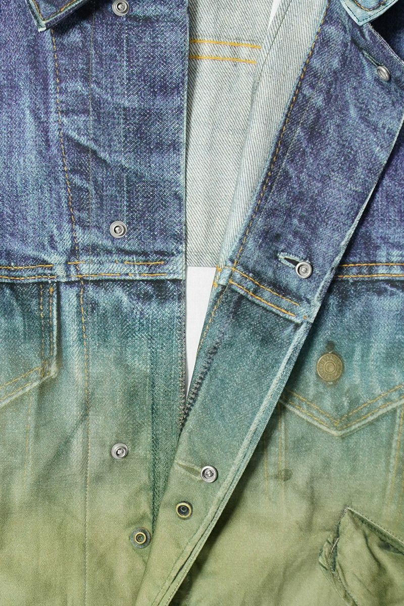  TOLQ(トルク) Gradation Printed Denim Jacket×Mod Coat グラデーションプリントデニムジャケットモッズコード 26-1101