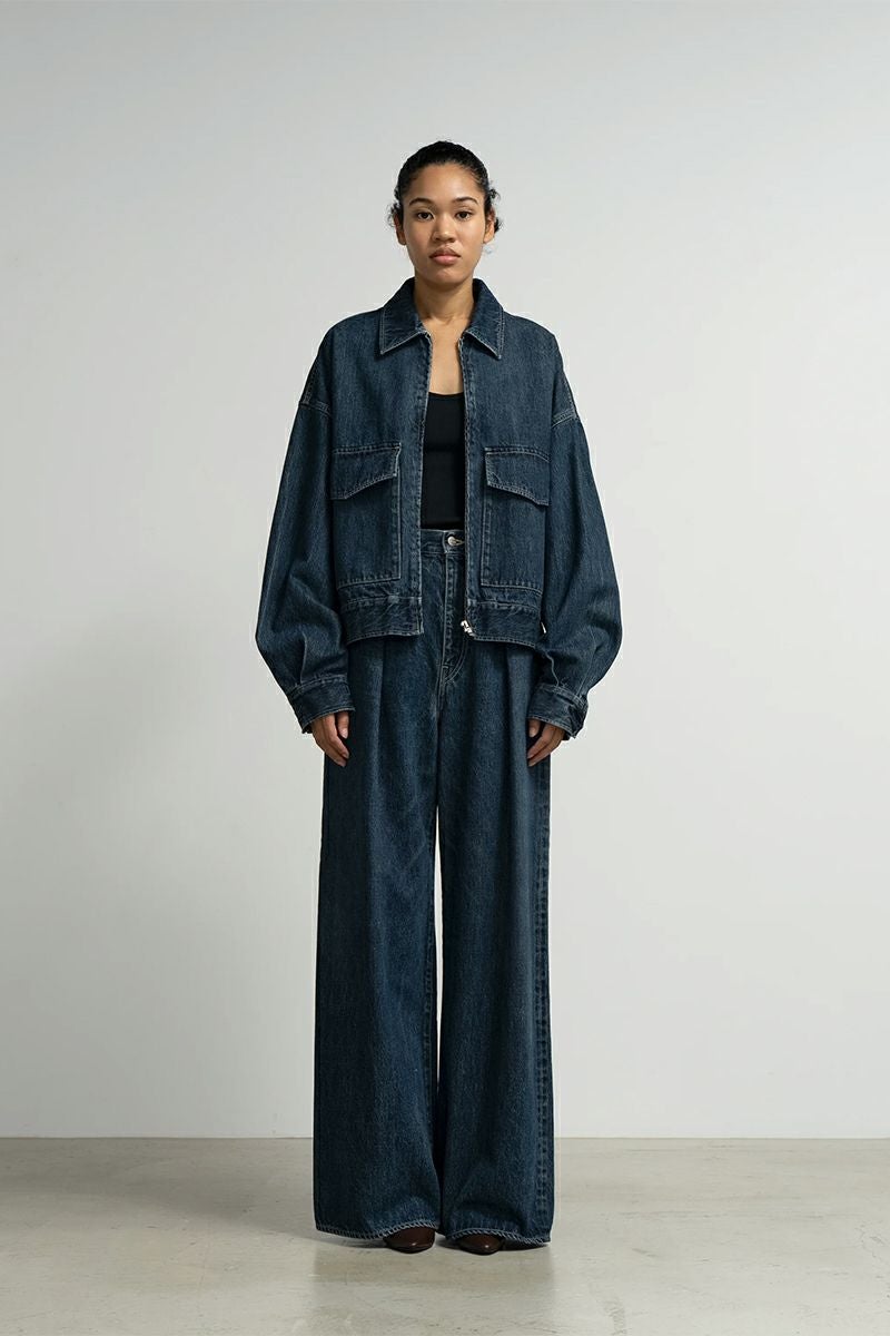 グラフペーパー　ワイドタックパンツ　2022SS Graphpaper (グラフペーパー) Selvage Denim Two Tuck Wide Pants for
