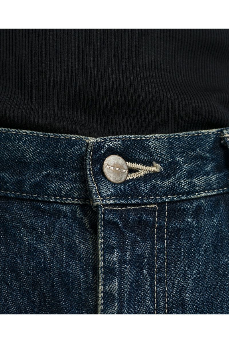 Graphpaper(グラフペーパー) Selvage Denim Two Tuck Wide Pants -DARK FADE- セルヴィッチデニム ツータックワイドパンツ ダークフェイド GL261-40062DB