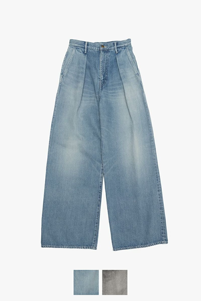 Graphpaper(グラフペーパー) Selvage Denim Two Tuck Wide Pants -LIGHT FADE- セルヴィッチデニム ツータックワイドパンツ ライトフェイド GL261-40062LB