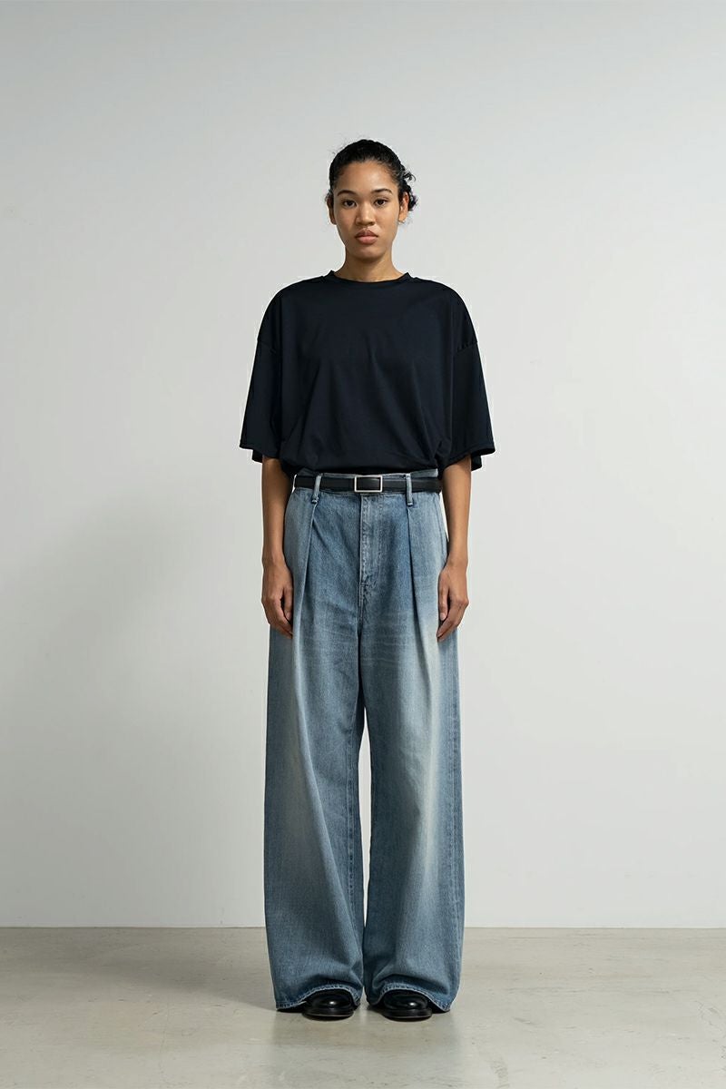 Graphpaper(グラフペーパー) Selvage Denim Two Tuck Wide Pants -LIGHT FADE- セルヴィッチデニム ツータックワイドパンツ ライトフェイド GL261-40062LB