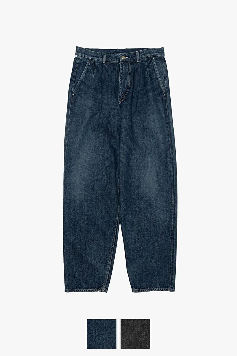 Graphpaper(グラフペーパー) Selvage Denim Two Tuck Tapered Pants -DARK FADE- セルヴィッチデニム ツータックテーパードパンツ ダークフェイド GU261-40060DB