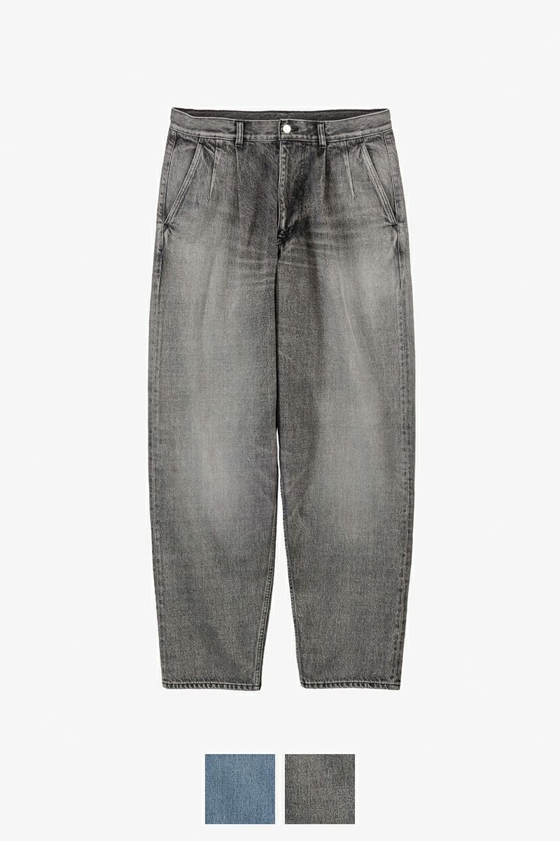 Graphpaper(グラフペーパー) Selvage Denim Two Tuck Tapered Pants -LIGHT FADE- セルヴィッチデニム ツータックテーパードパンツ ライトフェイド GU261-40060LB