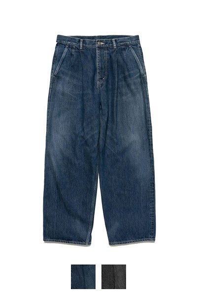 Graphpaper(グラフペーパー) Selvage Denim Two Tuck Pants -DARK FADE- セルビッチデニム ツータックパンツ ダークフェイド GU261-40061DB