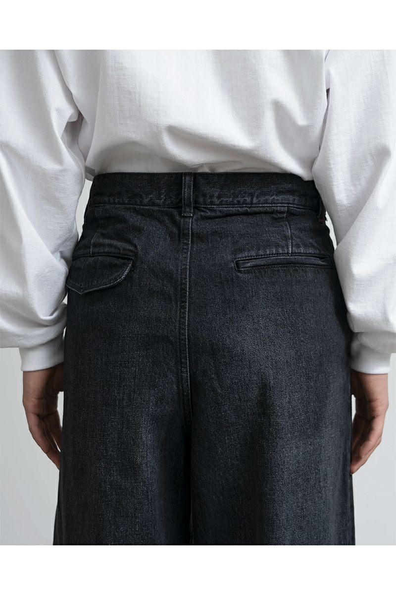 Graphpaper(グラフペーパー) Selvage Denim Two Tuck Pants -DARK FADE- セルビッチデニム ツータックパンツ ダークフェイド GU261-40061DB