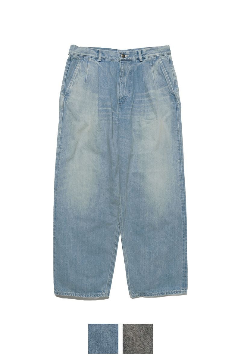 Graphpaper(グラフペーパー) Selvage Denim Two Tuck Pants -LIGHT FADE- セルビッチデニム ツータックパンツ ライトフェイド GU261-40061LB