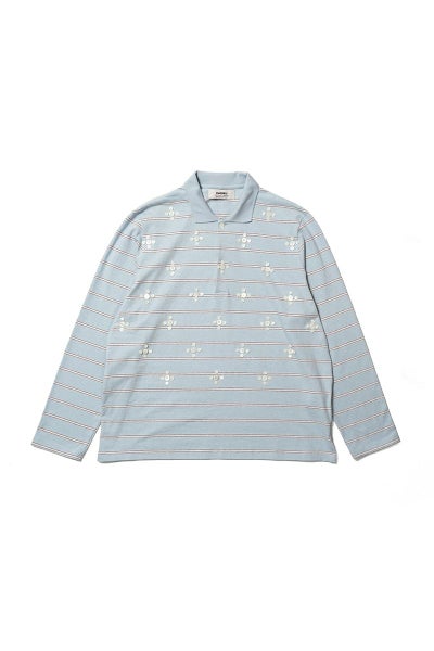 DAIRIKU(ダイリク) "Benjamin" Button Border Skipper Tee ベンジャミン ボタンボーダースキッパーTシャツ 26SS C1