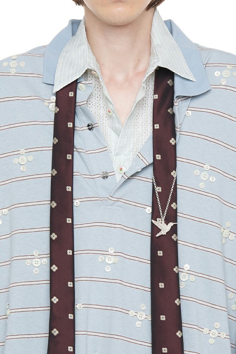 トップス 26SS dairiku Benjamin\"Button Skipper Tee DAIRIKU | ダイリク Benjamin Button Border Skipper Tee Aqua (26SS C1)