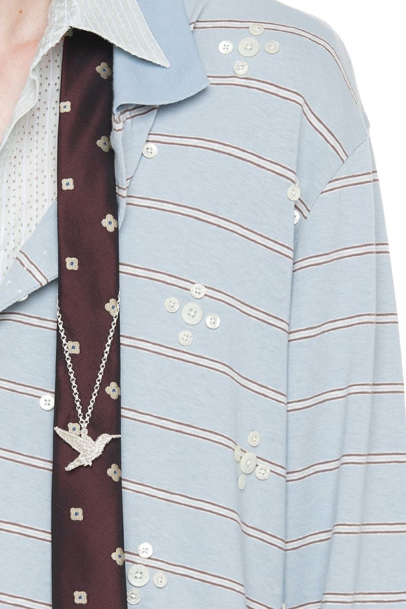 DAIRIKU(ダイリク) "Benjamin" Button Border Skipper Tee ベンジャミン ボタンボーダースキッパーTシャツ 26SS C1