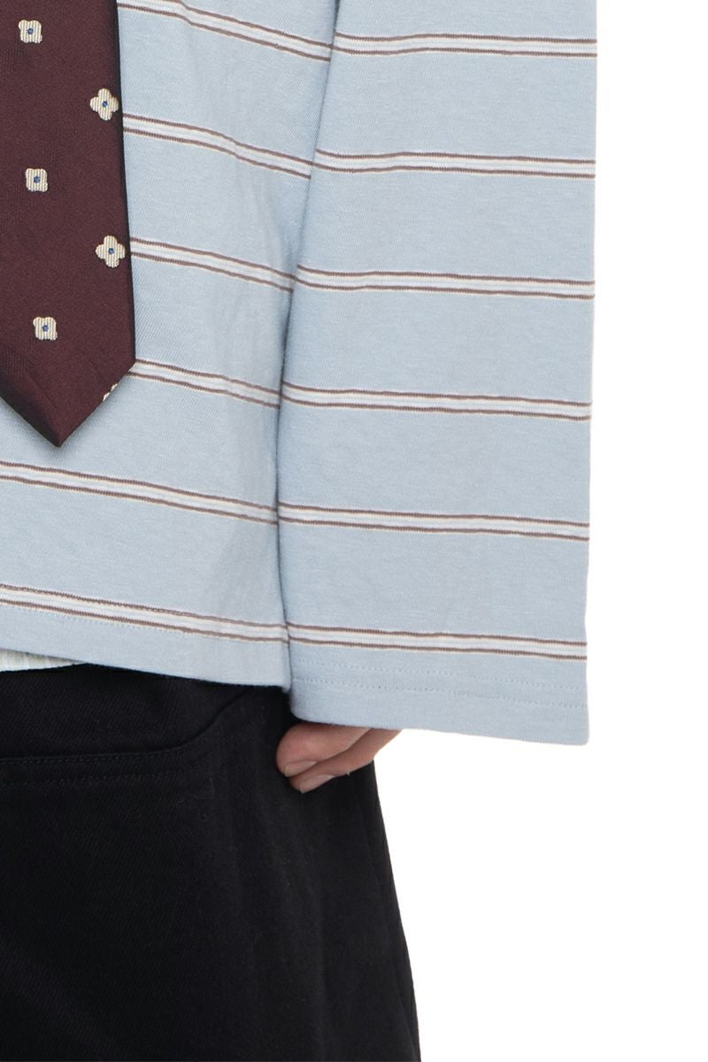 DAIRIKU(ダイリク) "Benjamin" Button Border Skipper Tee ベンジャミン ボタンボーダースキッパーTシャツ 26SS C1