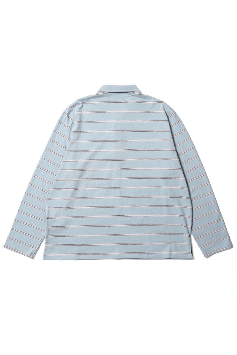 トップス 26SS dairiku Benjamin\"Button Skipper Tee DAIRIKU | ダイリク Benjamin Button Border Skipper Tee Aqua (26SS C1)