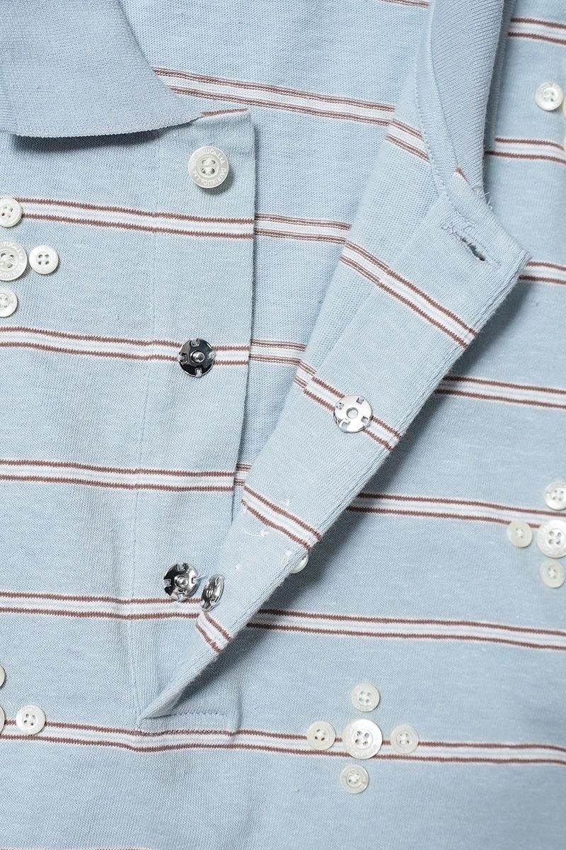 DAIRIKU(ダイリク) "Benjamin" Button Border Skipper Tee ベンジャミン ボタンボーダースキッパーTシャツ 26SS C1