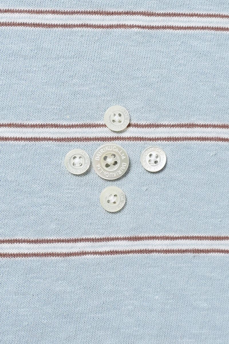 DAIRIKU(ダイリク) "Benjamin" Button Border Skipper Tee ベンジャミン ボタンボーダースキッパーTシャツ 26SS C1