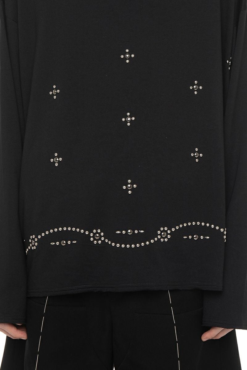 DAIRIKU(ダイリク) "Waist Studs" Wide-Neck Tee ウエストスタッズ ワイドネックTシャツ 26SS C6