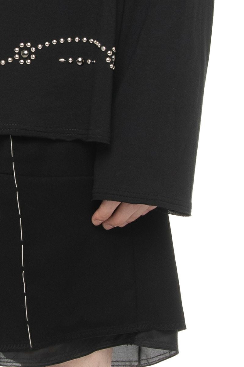 DAIRIKU(ダイリク) "Waist Studs" Wide-Neck Tee ウエストスタッズ ワイドネックTシャツ 26SS C6