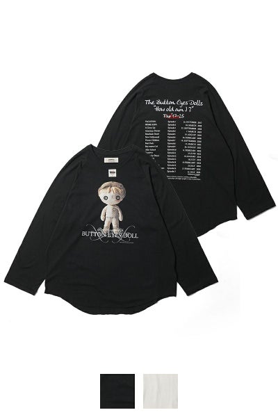 DAIRIKU(ダイリク) "BUTTON EYE DOLL" Raglan Tag Tour Tee ボタンアイドール ラグランタグツアーTシャツ 26SS C12