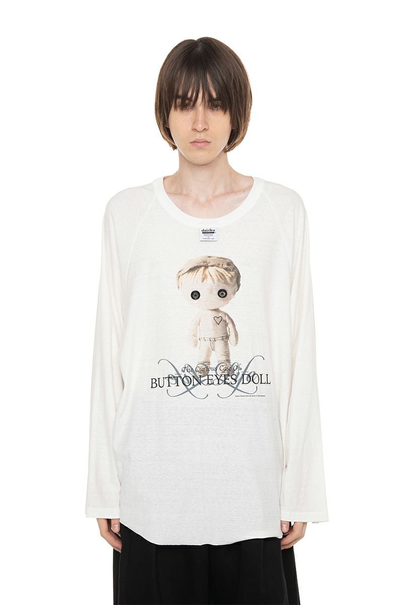 DAIRIKU(ダイリク) "BUTTON EYE DOLL" Raglan Tag Tour Tee ボタンアイドール ラグランタグツアーTシャツ 26SS C12