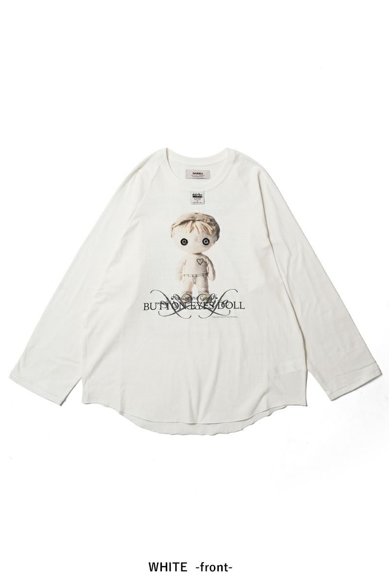 DAIRIKU(ダイリク) "BUTTON EYE DOLL" Raglan Tag Tour Tee ボタンアイドール ラグランタグツアーTシャツ 26SS C12