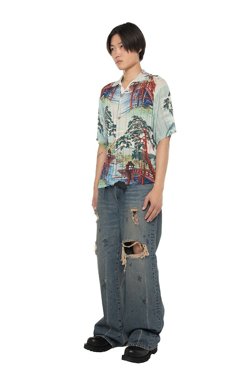 DAIRIKU(ダイリク) "Japanese Pattern Aloha" Transfer Print Polo Knit ジャパニーズパターン トランスファープリントポロニット 26SS KNT1