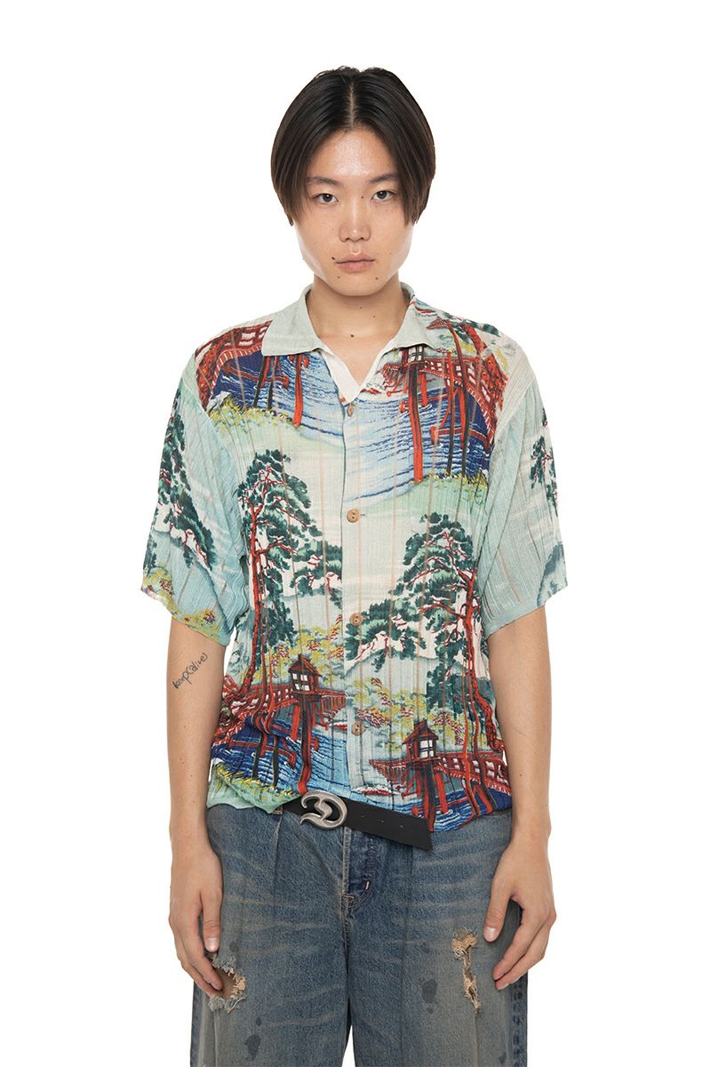 DAIRIKU(ダイリク) "Japanese Pattern Aloha" Transfer Print Polo Knit ジャパニーズパターン トランスファープリントポロニット 26SS KNT1