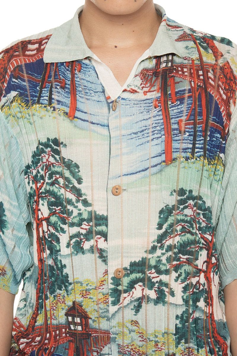 DAIRIKU(ダイリク) "Japanese Pattern Aloha" Transfer Print Polo Knit ジャパニーズパターン トランスファープリントポロニット 26SS KNT1