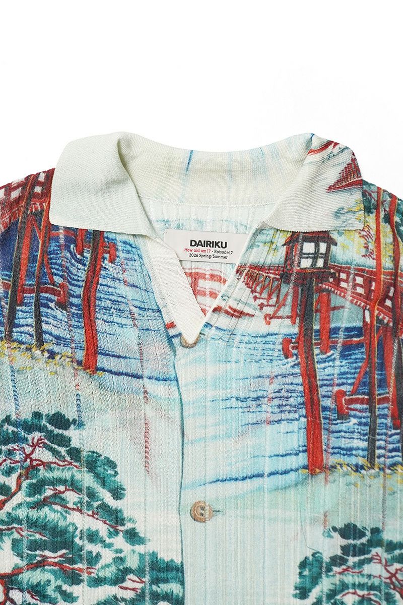 DAIRIKU(ダイリク) "Japanese Pattern Aloha" Transfer Print Polo Knit ジャパニーズパターン トランスファープリントポロニット 26SS KNT1