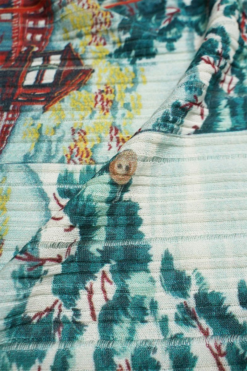 DAIRIKU(ダイリク) "Japanese Pattern Aloha" Transfer Print Polo Knit ジャパニーズパターン トランスファープリントポロニット 26SS KNT1