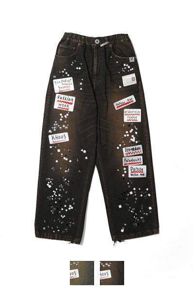 Maison MIHARA YASUHIRO(メゾン ミハラヤスヒロ) Embellished Sticker Denim Pants エンブリッシュ ステッカーデニムパンツ DENIM JEANS w STICKER A16PT025